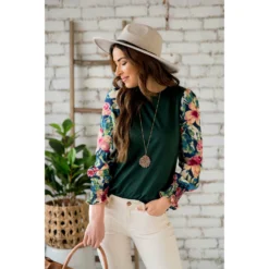 Floral Long Sleeve Blouse -Women's Clothing Store BB 6241 8d0624f0 9c95 458f 821c cd45fe4ff9de