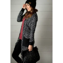 Solid Accent Dottie Tunic Cardigan -Women's Clothing Store BB 6246