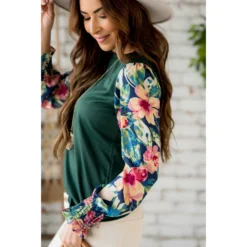 Floral Long Sleeve Blouse -Women's Clothing Store BB 6254 f53903e0 dd02 4f8f 9afd c3a7bea9bbc0
