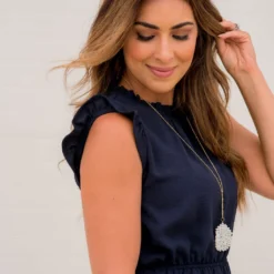 Cinched Ruffle Trim Tank Dress -Women's Clothing Store BB 6257 925645cd 67fe 4591 b4bf deeac81d8791 957256