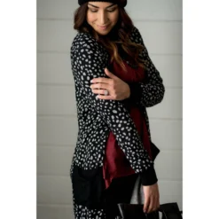 Solid Accent Dottie Tunic Cardigan -Women's Clothing Store BB 6259