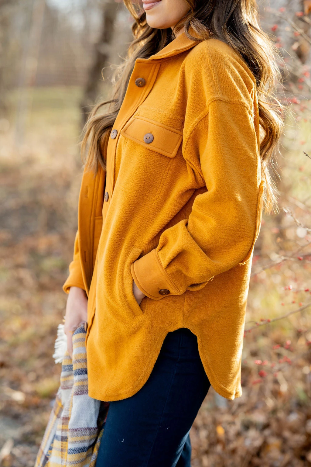 Woven Elbow Patch Shacket 9 Woven Elbow Patch Shacket - Image 9