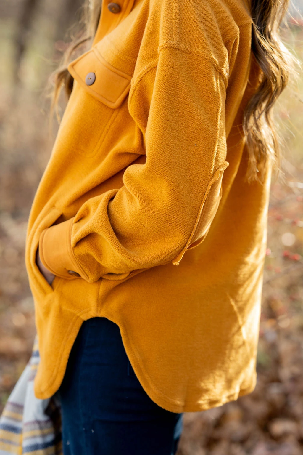 Woven Elbow Patch Shacket 10 Woven Elbow Patch Shacket - Image 10