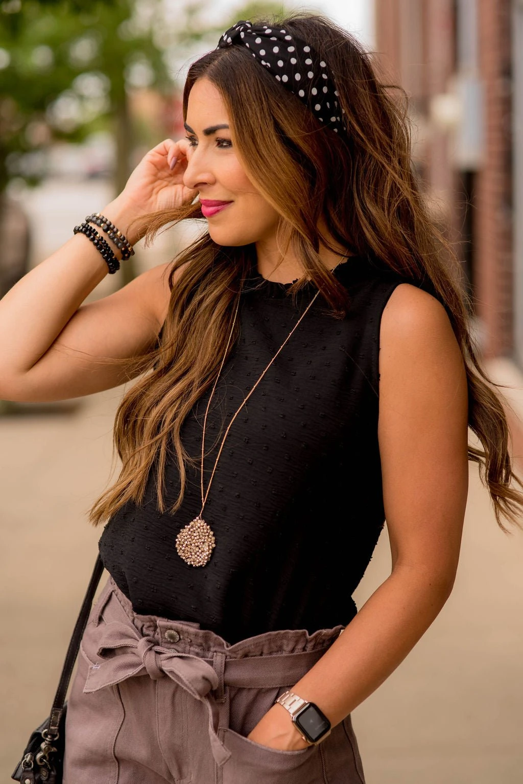 Swiss Dot Cinched Neck Tank 5 Swiss Dot Cinched Neck Tank - Image 5