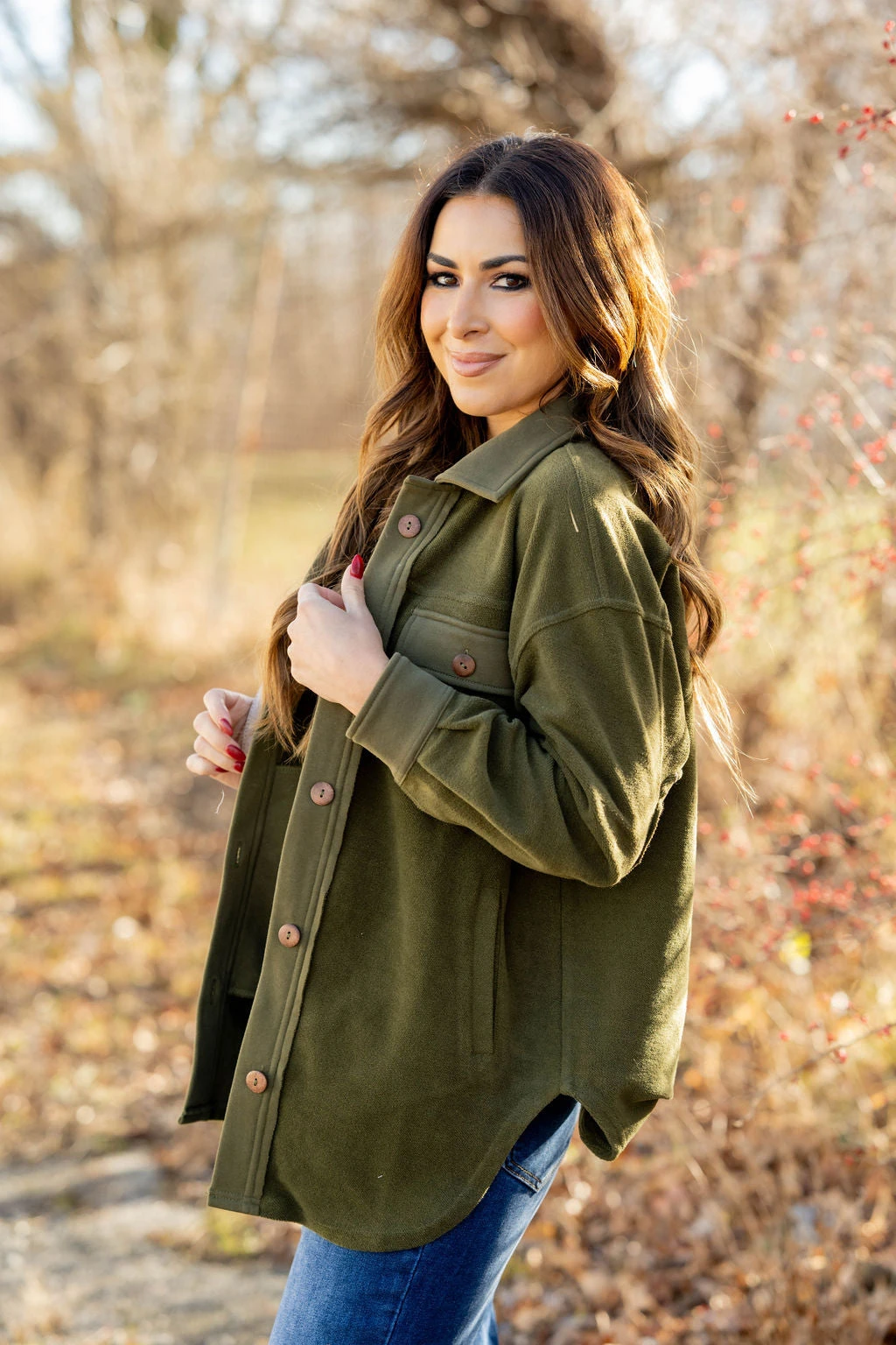 Woven Elbow Patch Shacket 11 Woven Elbow Patch Shacket - Image 11