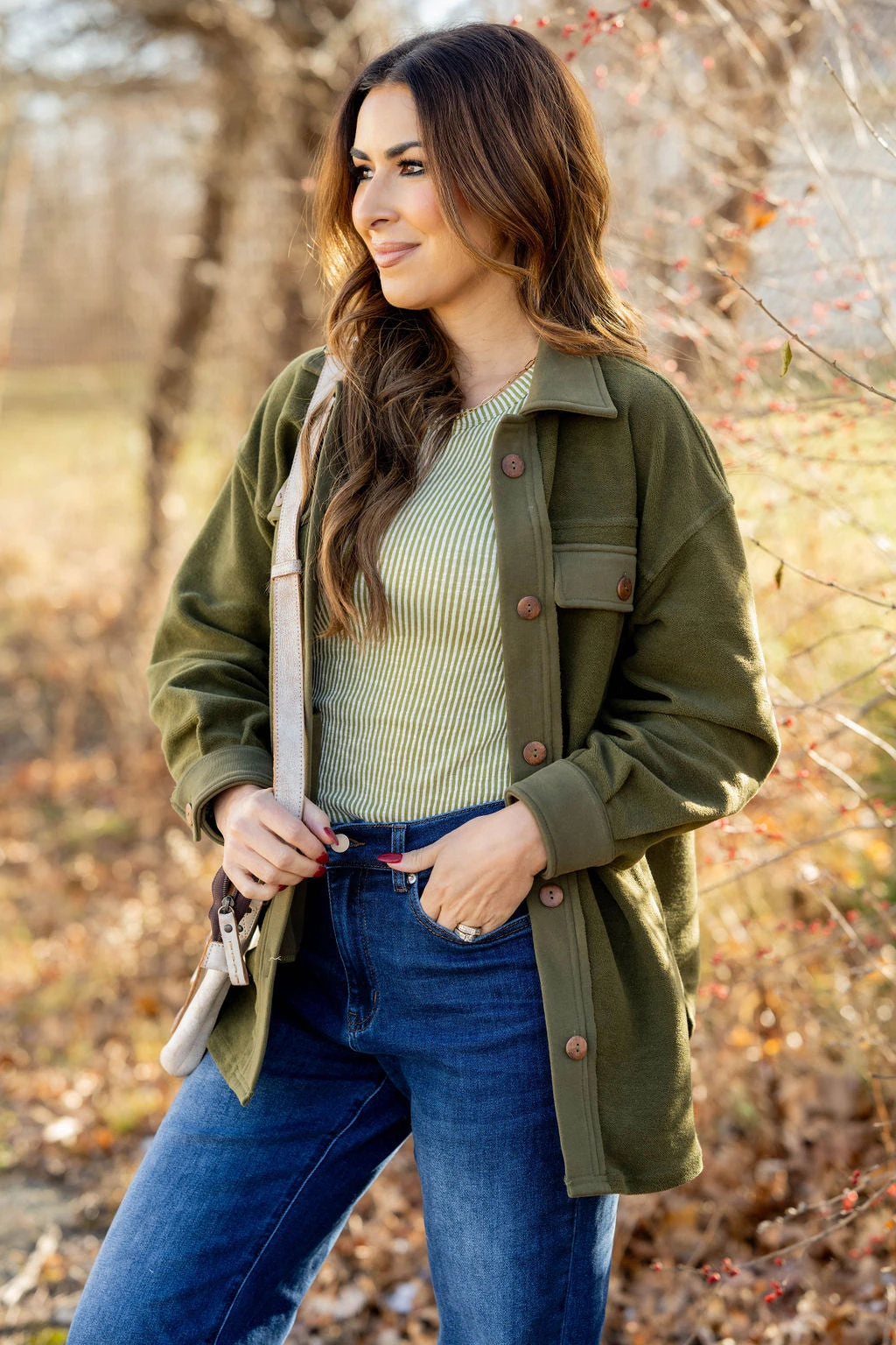 Woven Elbow Patch Shacket 12 Woven Elbow Patch Shacket - Image 12