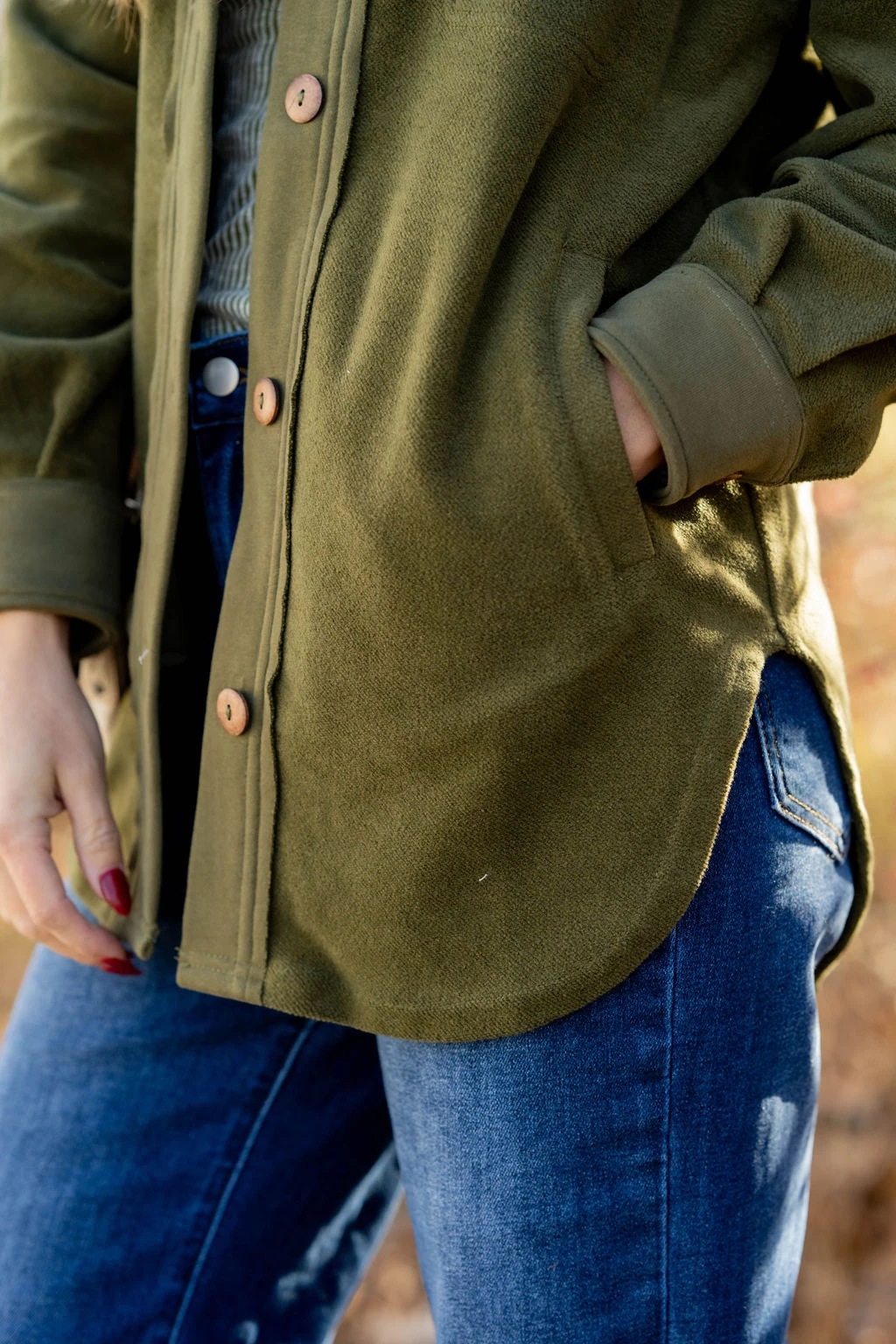 Woven Elbow Patch Shacket 13 Woven Elbow Patch Shacket - Image 13