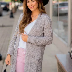 Diamond Knit Tunic Cardigan