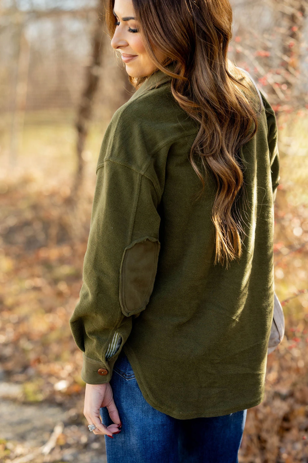 Woven Elbow Patch Shacket 14 Woven Elbow Patch Shacket - Image 14