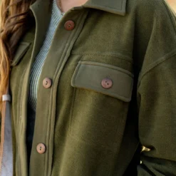 Woven Elbow Patch Shacket 34 Woven Elbow Patch Shacket -Women's Clothing Store BB 6427