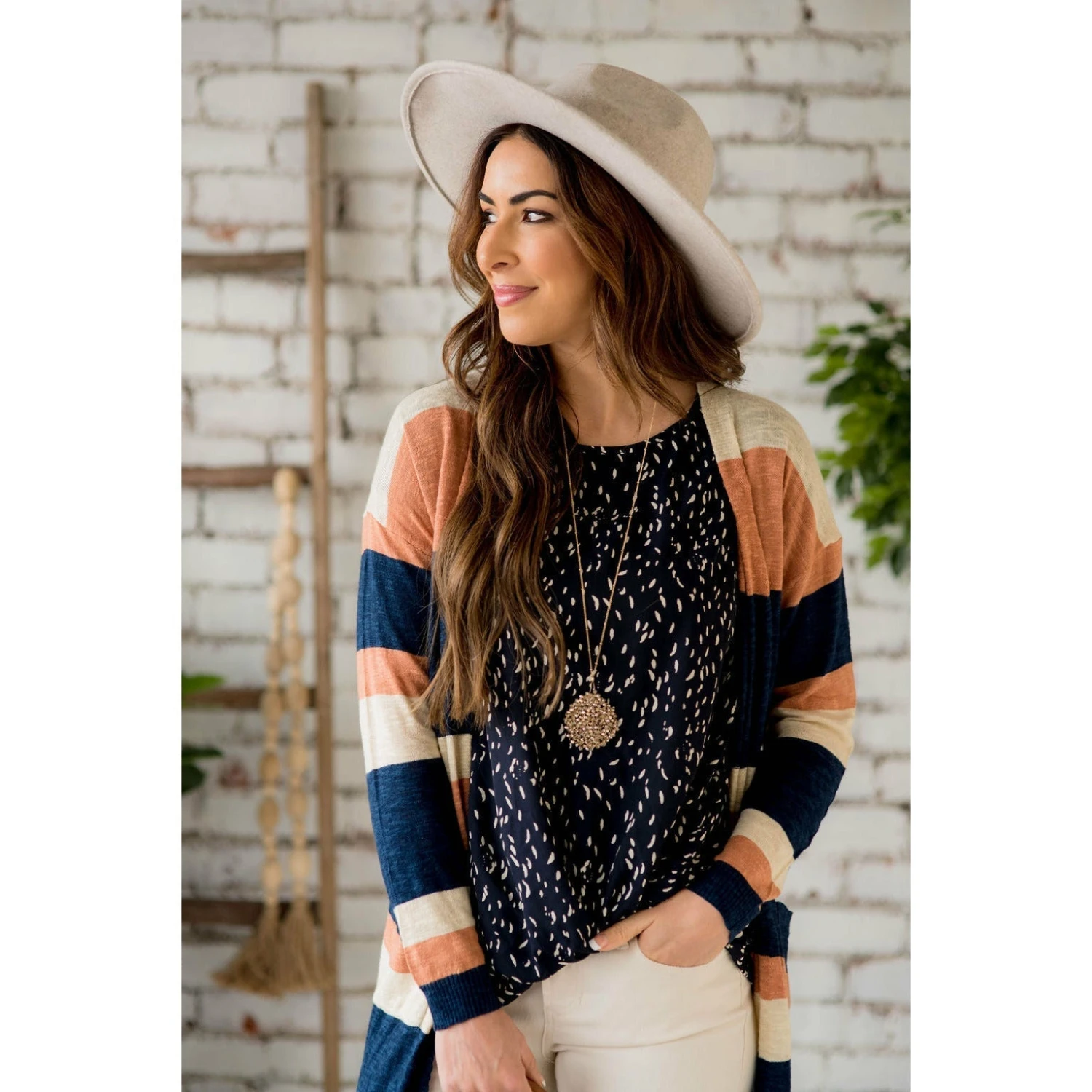 Heathered Striped Tissue Tunic Cardigan 6 Heathered Striped Tissue Tunic Cardigan - Image 6