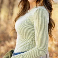 Heavily Vertical Ribbed Long Sleeve Tee -Women's Clothing Store BB 6441 b552daaf 75bf 48ee 8c93 edba8f12ea44