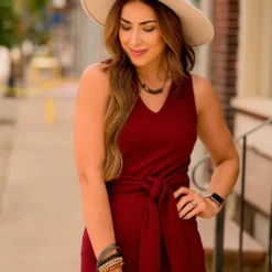 Burgundy Tie Textured Maxi -Women's Clothing Store BB 6457 99481d17 5fb4 4d8e b937 4719dc1084c5 299382