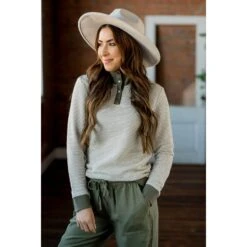 Zig Zag Button Up Pullover -Women's Clothing Store BB 6458 c47dbdf3 f611 4a4e b564 726c15f8155f