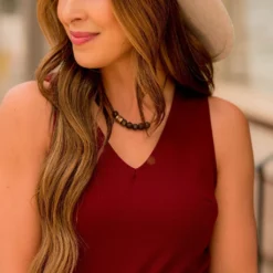 Burgundy Tie Textured Maxi -Women's Clothing Store BB 6463 729e37da 2f91 495c 8164 d3913367dfb6 576468