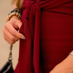 Burgundy Tie Textured Maxi -Women's Clothing Store BB 6465 65230ac4 1cbc 4bf3 8c26 4a970e85cd12 367522