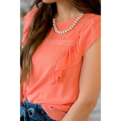 Embroidered Flutter Accent Tank -Women's Clothing Store BB 6469 5448233e 908c 4bb2 a638 07c57cf782c3