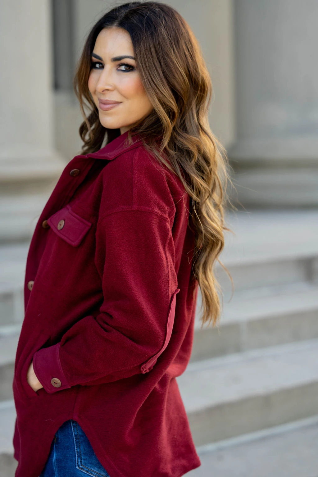 Woven Elbow Patch Shacket 18 Woven Elbow Patch Shacket - Image 18