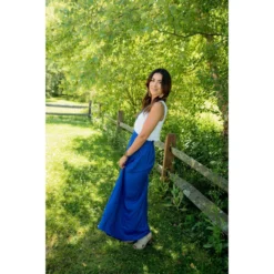 Cinch Waisted Colored Bottom Tank Maxi -Women's Clothing Store BB 6509 781543