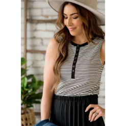 Ribbed Striped Button Accent Tank 23 Ribbed Striped Button Accent Tank -Women's Clothing Store BB 6527 bdd58d36 c29a 428c 96ee 46f8ecef2f13