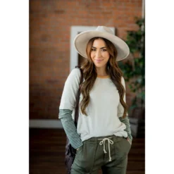 Hint Of Stripe Sweatshirt -Women's Clothing Store BB 6530 e816c864 6926 4dea b37d 94b54ac1e36f