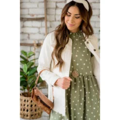 Brushed Dot Ruffle Trim Maxi Dress 13 Brushed Dot Ruffle Trim Maxi Dress -Women's Clothing Store BB 6536 ce169d1e 9a58 4459 aac5 deb13eb79710