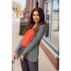 Striped Basic Cardigan 22 Striped Basic Cardigan -Women's Clothing Store BB 6540 a056e9fc edce 412f 822b 60f1c20260fb