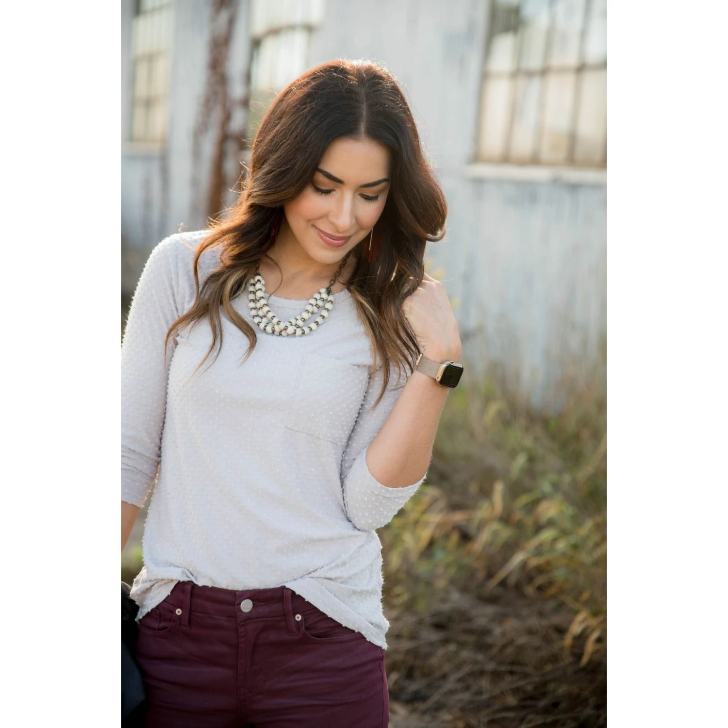 3/4 Sleeve Textured Pocket Tee 5 3/4 Sleeve Textured Pocket Tee - Image 5