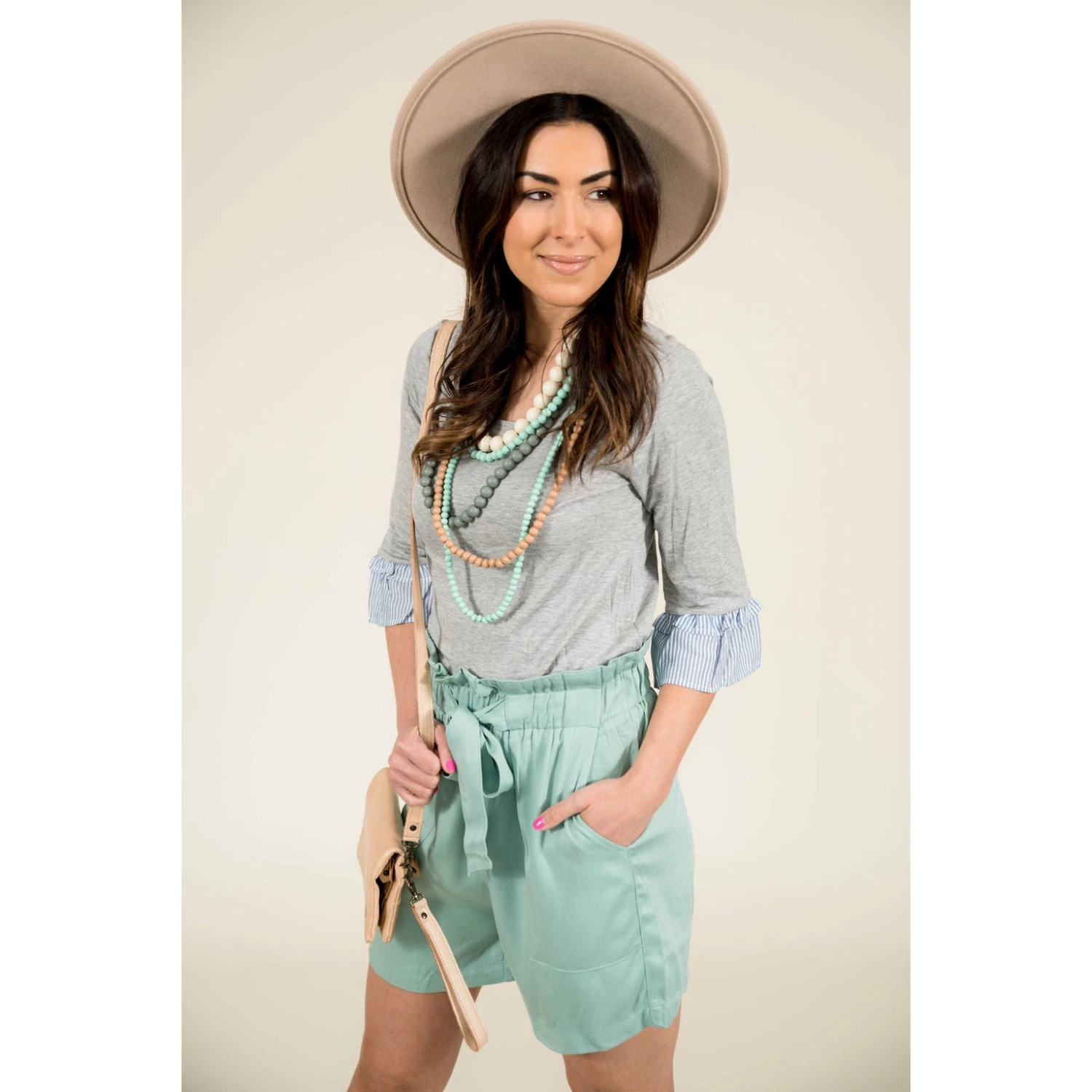 Seersucker 3/4 Sleeve Tee 2 Seersucker 3/4 Sleeve Tee - Image 2