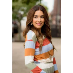 Striped Pocket Long Sleeve Dress -Women's Clothing Store BB 6614 8353549e 34dd 487a 83b2 eb63ab2c54a2