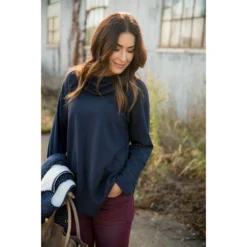 Raw Edge Cowl Neck Tee -Women's Clothing Store BB 6615 0fcea492 c708 49a8 b325 d475341dab08