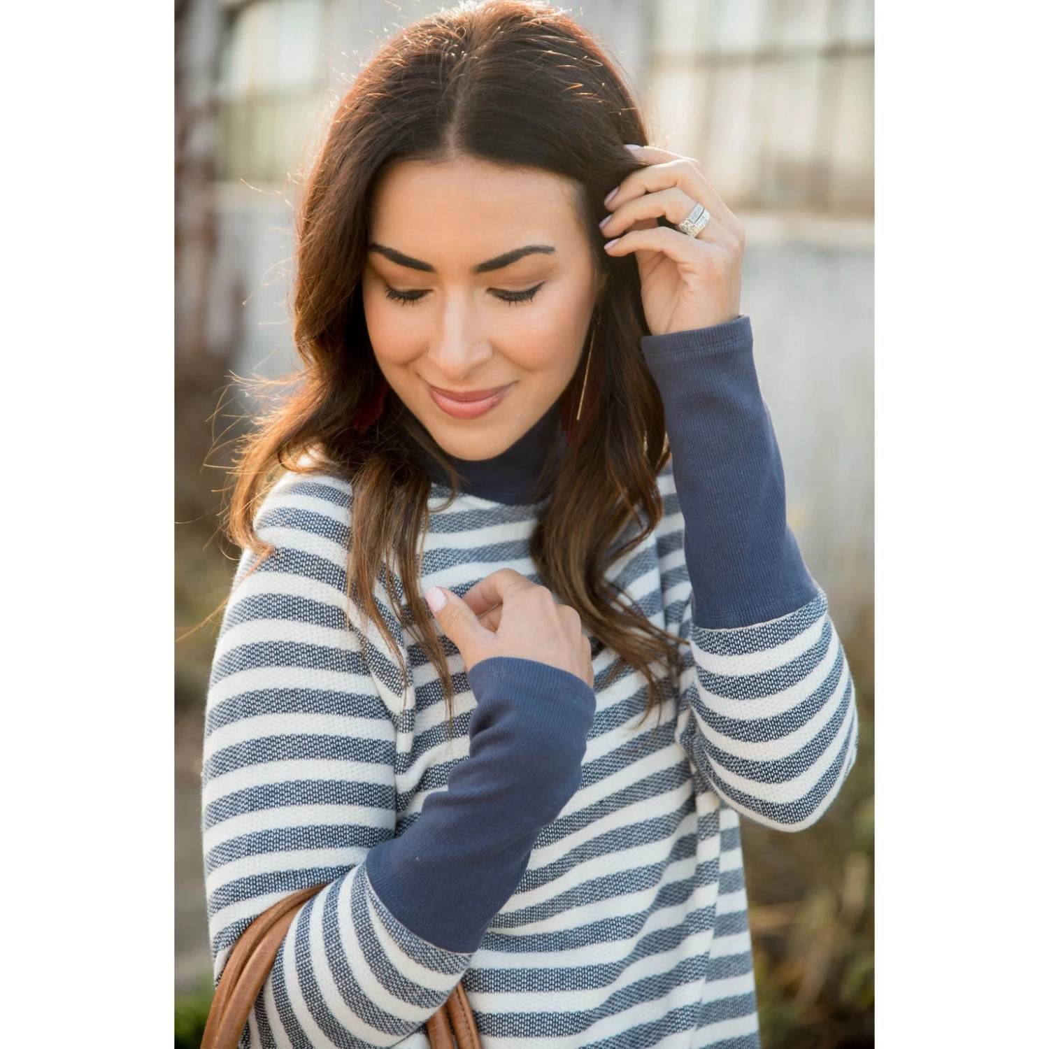 Thick Striped Side Zip Wrap Sweatshirt 13 Thick Striped Side Zip Wrap Sweatshirt - Image 13