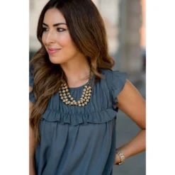 Betsey's Bibbed Ruffle Sleeved Blouse -Women's Clothing Store BB 6648 e4efdc38 4239 40ac 9b40 793b23bea7cb