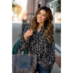On-the-Go Cheetah Tie Blouse 20 On-the-Go Cheetah Tie Blouse -Women's Clothing Store BB 6680