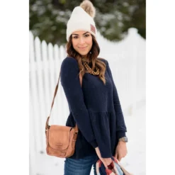 Solid Peplum Sweatshirt -Women's Clothing Store BB 6688 b7f5e47f 309a 435b 9f8d 294caee96c29