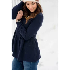 Solid Peplum Sweatshirt -Women's Clothing Store BB 6697 5521499f 3218 4985 92e5 ba7842181416