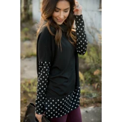 Touch Of Polka Dot Cowl Neck