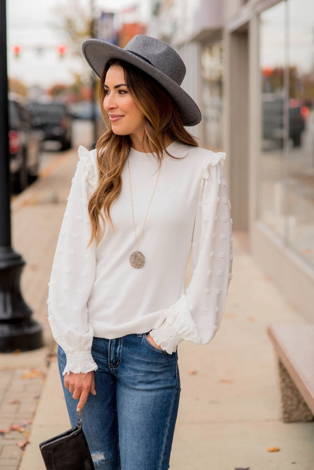 Textured Dot Sleeve Blouse 13 Textured Dot Sleeve Blouse - Image 13