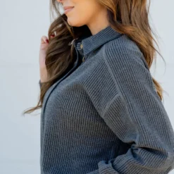 Braided Button Accented Pullover 38 Braided Button Accented Pullover -Women's Clothing Store BB 6728