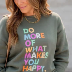 What Makes You Happy Graphic Crewneck -Women's Clothing Store BB 6731 5520f091 8a6c 4c98 a215 2ae5628d5326 480836