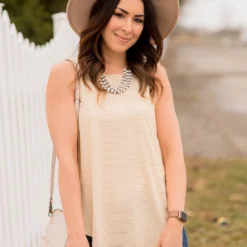 Basic Micro Striped Tank 23 Basic Micro Striped Tank -Women's Clothing Store BB 6748 683700