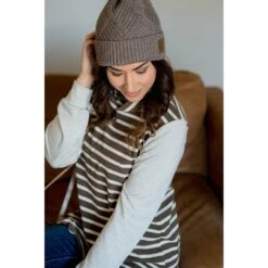 Striped Body Cowl Neck Sweatshirt -Women's Clothing Store BB 6767 d096005e 1153 4d8c aa2c 8a30262e5d15