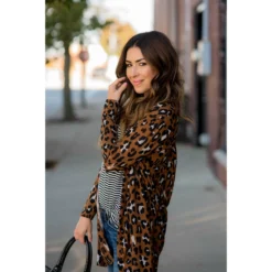 Leopard Print Tunic Cardigan