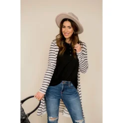 Thin Striped Tunic Cardigan -Women's Clothing Store BB 6805 7710a1cf 5d50 402b be82 a2822514074c