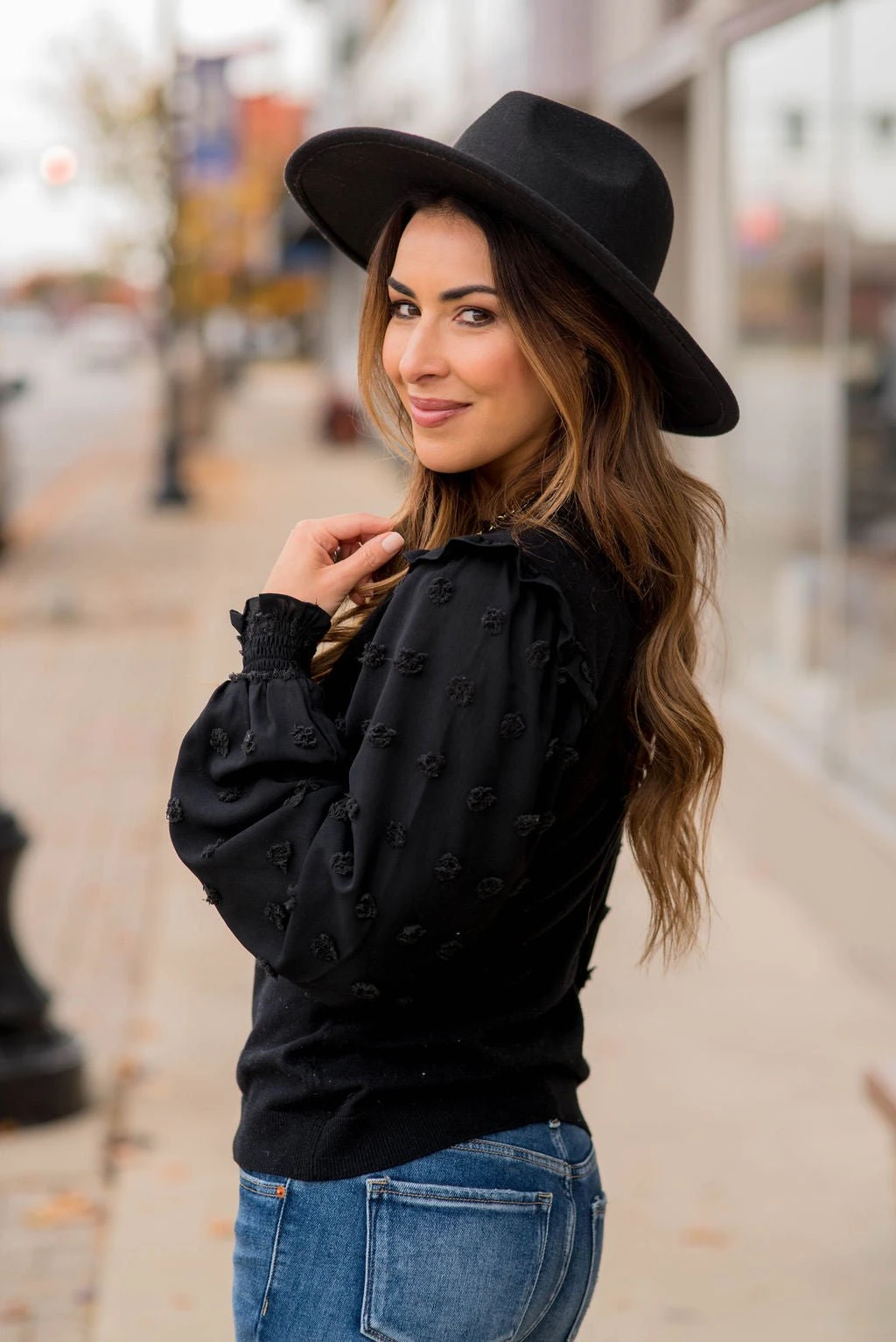 Textured Dot Sleeve Blouse 15 Textured Dot Sleeve Blouse - Image 15