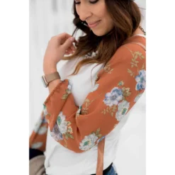 Floral Sheer Sleeve Blouse -Women's Clothing Store BB 6826 ecffda4d 7935 4e71 94ef 31a57124ede4