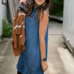 Sleeveless Denim Tunic Dress -Women's Clothing Store BB 6844 d48a20ea d308 4c22 a6ed fdfb8905c02d