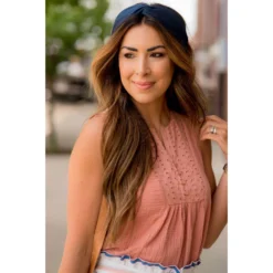 Gauze Eyelet Accent Tank -Women's Clothing Store BB 6850 09069c0b 1972 4f0c a995 3dcd38a031da