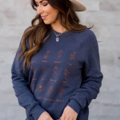 Sketched Floral Graphic Crewneck -Women's Clothing Store BB 6856 367869