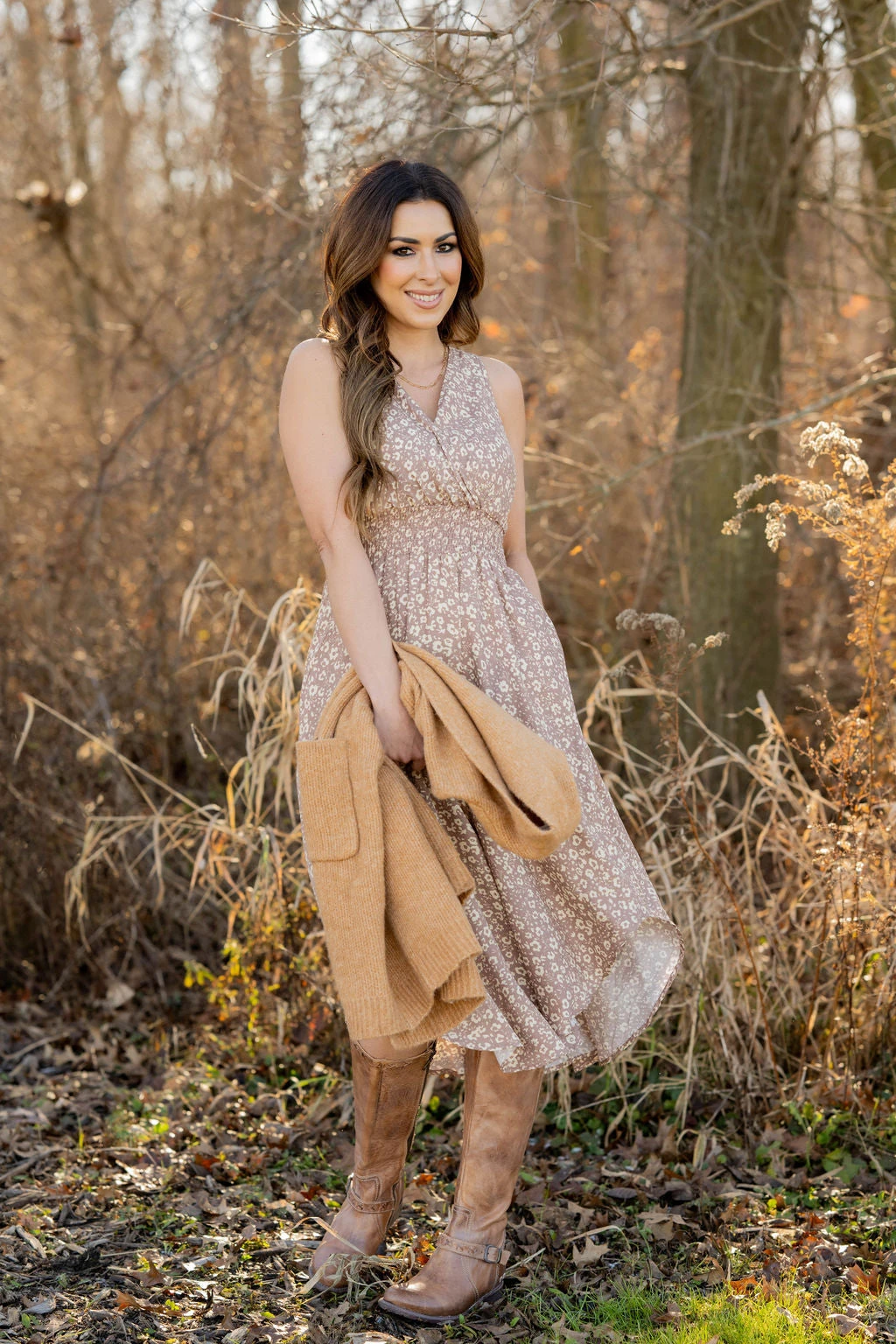 Vintage Floral Wrap Bottom Midi Dress 2 Vintage Floral Wrap Bottom Midi Dress - Image 2